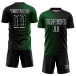 Benutzerdefinierte schwarz grün-weiß Gradienten Linie Sublimation Fußball Uniform Trikot Benutzerdefinierte schwarz grün-weiß Gradienten Linie Sublimation Fußball Uniform Trikot
