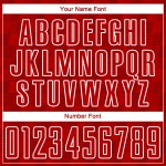 Benutzerdefiniertes Sublimations-Fußballtrikot mit rot-weißer Linie Benutzerdefiniertes Sublimations-Fußballtrikot mit rot-weißer Linie