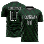 Benutzerdefiniertes schwarz-grün-weißes Sublimations-Fußballtrikot