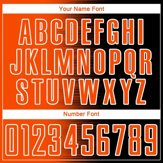 Benutzerdefinierte schwarz orange-weiß Gradientenlinie Sublimation Fußballuniform Trikot Benutzerdefinierte schwarz orange-weiß Gradientenlinie Sublimation Fußballuniform Trikot