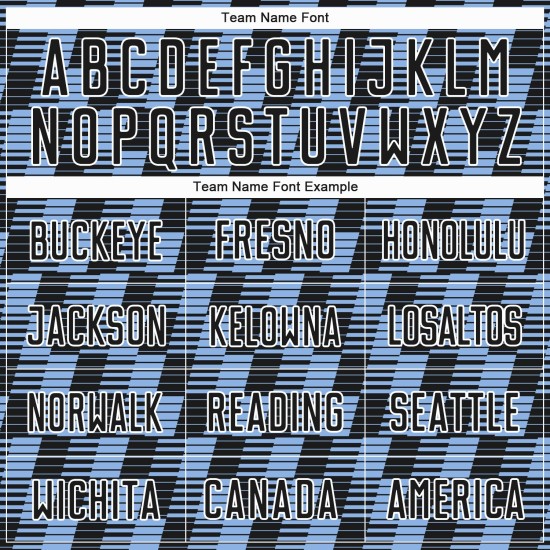 Benutzerdefiniertes schwarz-hellblau-weißes Sublimations-Fußballtrikot Benutzerdefiniertes schwarz-hellblau-weißes Sublimations-Fußballtrikot