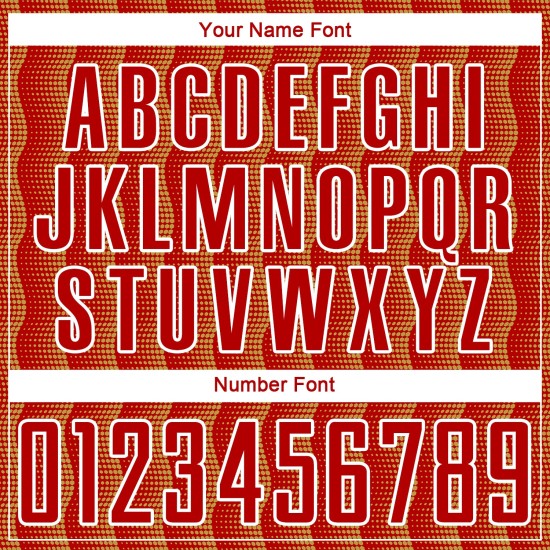 Benutzerdefiniertes rot-altgold-weißes geometrisches Sublimations-Fußballtrikot