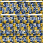 Benutzerdefiniertes Fußballtrikot mit Sublimationsdruck in Royal Gold und Weiß Benutzerdefiniertes Fußballtrikot mit Sublimationsdruck in Royal Gold und Weiß