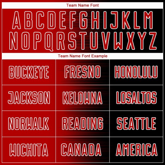 Benutzerdefinierte schwarz rot-weiß Gradienten Linie Sublimation Fußball Uniform Trikot Benutzerdefinierte schwarz rot-weiß Gradienten Linie Sublimation Fußball Uniform Trikot