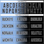 Benutzerdefinierte schwarz hellblau-weiß Gradientenlinie Sublimation Fußballuniform Trikot Benutzerdefinierte schwarz hellblau-weiß Gradientenlinie Sublimation Fußballuniform Trikot