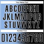 Benutzerdefinierte schwarz hellblau-weiß Gradientenlinie Sublimation Fußballuniform Trikot Benutzerdefinierte schwarz hellblau-weiß Gradientenlinie Sublimation Fußballuniform Trikot