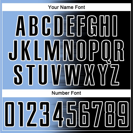 Benutzerdefinierte schwarz hellblau-weiß Gradientenlinie Sublimation Fußballuniform Trikot Benutzerdefinierte schwarz hellblau-weiß Gradientenlinie Sublimation Fußballuniform Trikot