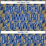 Benutzerdefiniertes Royal Old Gold-White Line Sublimation Fußballuniform-Trikot