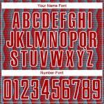 Benutzerdefinierte Red Lakes Blau-Weiß Geometrische Form Sublimation Fußball Uniform Trikot Benutzerdefinierte Red Lakes Blau-Weiß Geometrische Form Sublimation Fußball Uniform Trikot