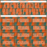 Benutzerdefiniertes orange-blaugrün-weißes Sublimations-Fußballtrikot Benutzerdefiniertes orange-blaugrün-weißes Sublimations-Fußballtrikot