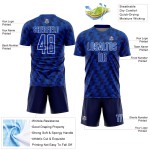 Benutzerdefiniertes Navy Thunder Blau-Weiß Line Sublimation Fußballuniform-Trikot Benutzerdefiniertes Navy Thunder Blau-Weiß Line Sublimation Fußballuniform-Trikot