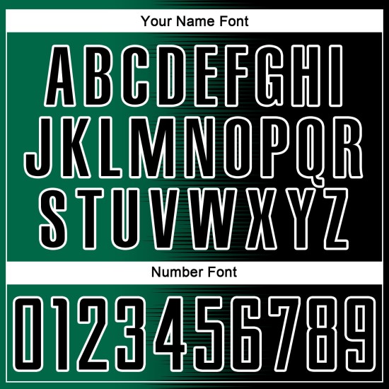 Benutzerdefiniertes schwarzes Kelly Green-White Gradient Line Sublimation Fußballuniformtrikot Benutzerdefiniertes schwarzes Kelly Green-White Gradient Line Sublimation Fußballuniformtrikot