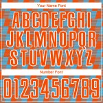 Benutzerdefiniertes orange-himmelblau-weißes Sublimations-Fußballtrikot Benutzerdefiniertes orange-himmelblau-weißes Sublimations-Fußballtrikot