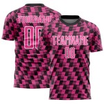 Benutzerdefiniertes schwarz-rosa-weißes Sublimations-Fußballtrikot Benutzerdefiniertes schwarz-rosa-weißes Sublimations-Fußballtrikot