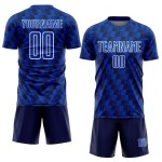 Benutzerdefiniertes Navy Thunder Blau-Weiß Line Sublimation Fußballuniform-Trikot Benutzerdefiniertes Navy Thunder Blau-Weiß Line Sublimation Fußballuniform-Trikot