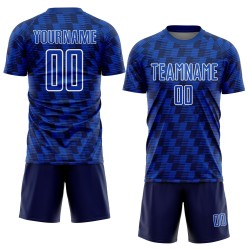 Benutzerdefiniertes Navy Thunder Blau-Weiß Line Sublimation Fußballuniform-Trikot Benutzerdefiniertes Navy Thunder Blau-Weiß Line Sublimation Fußballuniform-Trikot