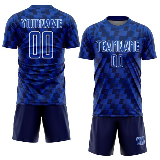 Benutzerdefiniertes Navy Thunder Blau-Weiß Line Sublimation Fußballuniform-Trikot Benutzerdefiniertes Navy Thunder Blau-Weiß Line Sublimation Fußballuniform-Trikot