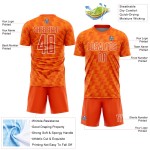Benutzerdefiniertes Orange Bay Orange-Weiß-Linien-Sublimations-Fußballtrikot Benutzerdefiniertes Orange Bay Orange-Weiß-Linien-Sublimations-Fußballtrikot