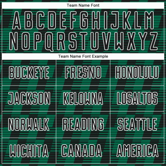 Benutzerdefiniertes schwarzes Kelly Green-White Line Sublimation Fußballuniform-Trikot Benutzerdefiniertes schwarzes Kelly Green-White Line Sublimation Fußballuniform-Trikot