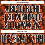 Benutzerdefiniertes schwarz-orange-weißes Sublimations-Fußballtrikot Benutzerdefiniertes schwarz-orange-weißes Sublimations-Fußballtrikot