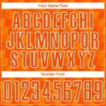 Benutzerdefiniertes Orange Bay Orange-Weiß-Linien-Sublimations-Fußballtrikot Benutzerdefiniertes Orange Bay Orange-Weiß-Linien-Sublimations-Fußballtrikot