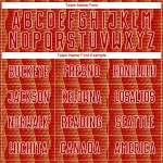 Benutzerdefiniertes rot-altgold-weißes geometrisches Sublimations-Fußballtrikot