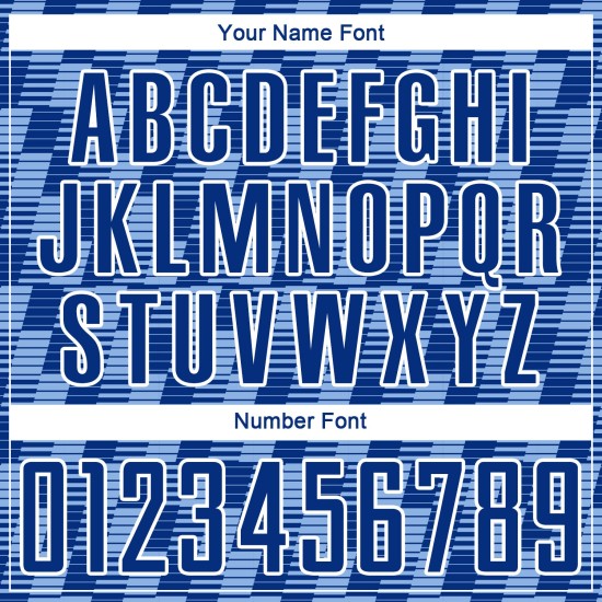 Benutzerdefiniertes Fußballtrikot mit Sublimationsdruck in Königsblau und Weiß Benutzerdefiniertes Fußballtrikot mit Sublimationsdruck in Königsblau und Weiß