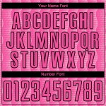 Benutzerdefiniertes rosa hellrosa-schwarzes geometrisches Sublimations-Fußballuniformtrikot