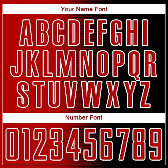 Benutzerdefinierte schwarz rot-weiß Gradienten Linie Sublimation Fußball Uniform Trikot Benutzerdefinierte schwarz rot-weiß Gradienten Linie Sublimation Fußball Uniform Trikot