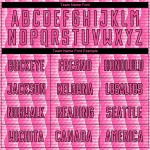 Benutzerdefiniertes rosa schwarz-weißes geometrisches Sublimations-Fußballuniformtrikot Benutzerdefiniertes rosa schwarz-weißes geometrisches Sublimations-Fußballuniformtrikot