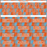 Benutzerdefiniertes orange-himmelblau-weißes Sublimations-Fußballtrikot Benutzerdefiniertes orange-himmelblau-weißes Sublimations-Fußballtrikot