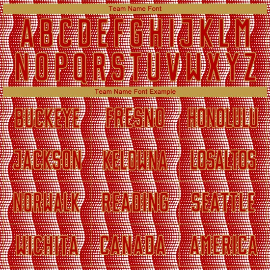 Benutzerdefiniertes rot-altgold-weißes geometrisches Sublimations-Fußballtrikot