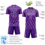 Benutzerdefiniertes Lila Medium Lila-Weiße Linie Sublimation Fußballuniform Trikot Benutzerdefiniertes Lila Medium Lila-Weiße Linie Sublimation Fußballuniform Trikot