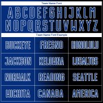 Benutzerdefiniertes schwarz-königsblau-weißes Sublimations-Fußballtrikot mit Farbverlauf Benutzerdefiniertes schwarz-königsblau-weißes Sublimations-Fußballtrikot mit Farbverlauf