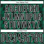 Benutzerdefiniertes schwarzes Kelly Green-White Line Sublimation Fußballuniform-Trikot Benutzerdefiniertes schwarzes Kelly Green-White Line Sublimation Fußballuniform-Trikot