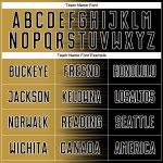 Benutzerdefinierte schwarz alt gold-weiß Gradienten Linie Sublimation Fußball Uniform Trikot Benutzerdefinierte schwarz alt gold-weiß Gradienten Linie Sublimation Fußball Uniform Trikot