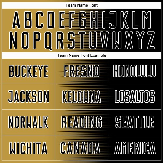 Benutzerdefinierte schwarz alt gold-weiß Gradienten Linie Sublimation Fußball Uniform Trikot Benutzerdefinierte schwarz alt gold-weiß Gradienten Linie Sublimation Fußball Uniform Trikot