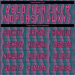 Benutzerdefiniertes blaugrün-rosa-schwarzes geometrisches Sublimations-Fußballuniformtrikot Benutzerdefiniertes blaugrün-rosa-schwarzes geometrisches Sublimations-Fußballuniformtrikot