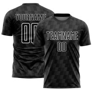 Benutzerdefiniertes Sublimations-Fußballtrikot in Schwarz und Weiß