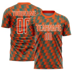 Benutzerdefiniertes orange-blaugrün-weißes Sublimations-Fußballtrikot