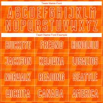 Benutzerdefiniertes Orange Bay Orange-Weiß-Linien-Sublimations-Fußballtrikot Benutzerdefiniertes Orange Bay Orange-Weiß-Linien-Sublimations-Fußballtrikot