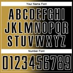 Benutzerdefinierte schwarz alt gold-weiß Gradienten Linie Sublimation Fußball Uniform Trikot Benutzerdefinierte schwarz alt gold-weiß Gradienten Linie Sublimation Fußball Uniform Trikot