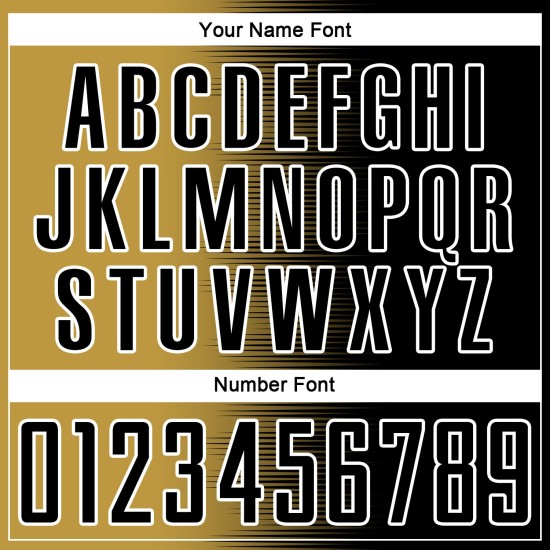 Benutzerdefinierte schwarz alt gold-weiß Gradienten Linie Sublimation Fußball Uniform Trikot Benutzerdefinierte schwarz alt gold-weiß Gradienten Linie Sublimation Fußball Uniform Trikot