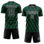 Benutzerdefiniertes schwarzes Kelly Green-White Line Sublimation Fußballuniform-Trikot Benutzerdefiniertes schwarzes Kelly Green-White Line Sublimation Fußballuniform-Trikot