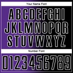 Benutzerdefinierte schwarz lila-weiß Gradienten Linie Sublimation Fußball Uniform Trikot Benutzerdefinierte schwarz lila-weiß Gradienten Linie Sublimation Fußball Uniform Trikot