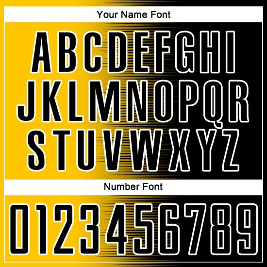 Benutzerdefinierte schwarz gelb-weiß Gradienten Linie Sublimation Fußball Uniform Trikot Benutzerdefinierte schwarz gelb-weiß Gradienten Linie Sublimation Fußball Uniform Trikot