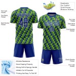 Benutzerdefiniertes Royal Neon Grün-Weiß Line Sublimation Fußballuniform-Trikot Benutzerdefiniertes Royal Neon Grün-Weiß Line Sublimation Fußballuniform-Trikot