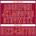 Benutzerdefiniertes rot-lila-weißes geometrisches Sublimations-Fußballtrikot