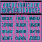 Benutzerdefinierte Pink Lakes Blau-Schwarz Geometrische Form Sublimation Fußball Uniform Trikot Benutzerdefinierte Pink Lakes Blau-Schwarz Geometrische Form Sublimation Fußball Uniform Trikot