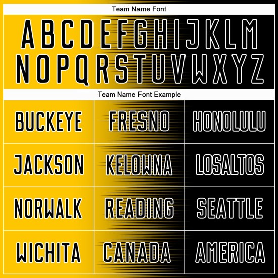 Benutzerdefinierte schwarz gelb-weiß Gradienten Linie Sublimation Fußball Uniform Trikot Benutzerdefinierte schwarz gelb-weiß Gradienten Linie Sublimation Fußball Uniform Trikot